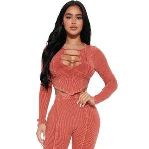 Fashion Nova legging set - rust size M